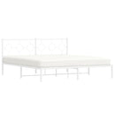 sengeramme med sengegavl 183x213 cm metal hvid