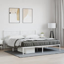 sengeramme med sengegavl 183x213 cm metal hvid