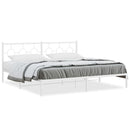 sengeramme med sengegavl 193x203 cm metal hvid