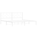 sengeramme med sengegavl 193x203 cm metal hvid