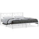 sengeramme med sengegavl 200x200 cm metal hvid