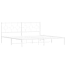 sengeramme med sengegavl 200x200 cm metal hvid