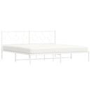 sengeramme med sengegavl 200x200 cm metal hvid