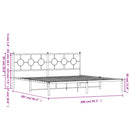 sengeramme med sengegavl 200x200 cm metal hvid
