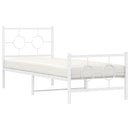 sengeramme med sengegavl og fodgærde 80x200 cm metal hvid