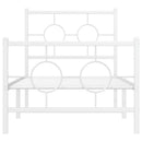 sengeramme med sengegavl og fodgærde 80x200 cm metal hvid