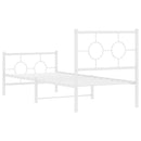 sengeramme med sengegavl og fodgærde 80x200 cm metal hvid