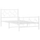 sengeramme med sengegavl og fodgærde 100x200 cm metal hvid