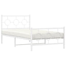 sengeramme med sengegavl og fodgærde 100x200 cm metal hvid