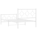 sengeramme med sengegavl og fodgærde 100x200 cm metal hvid