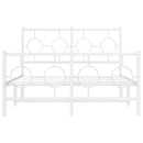 sengeramme med sengegavl og fodgærde 120x200 cm metal hvid