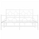 sengeramme med sengegavl og fodgærde 135x190 cm metal hvid