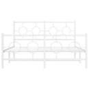 sengeramme med sengegavl og fodgærde 140x200 cm metal hvid