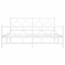 sengeramme med sengegavl og fodgærde 150x200 cm metal hvid