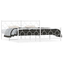 sengeramme med sengegavl og fodgærde 200x200 cm metal hvid