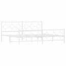 sengeramme med sengegavl og fodgærde 200x200 cm metal hvid
