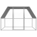 hønsebur 3x2x2 m galvaniseret stål sølvfarvet og grå