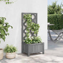 plantekasse med espalier grå 40x30x90 cm massivt grantræ