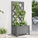 plantekasse med espalier grå 40x30x90 cm massivt grantræ