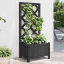 plantekasse med espalier sort 40x30x90 cm massivt grantræ