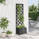 plantekasse med espalier sort 40x30x135 cm massivt grantræ