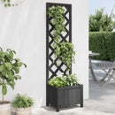 plantekasse med espalier sort 40x30x135 cm massivt grantræ