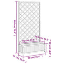 plantekasse med espalier brun 90x35x180 cm massivt grantræ