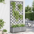 plantekasse med espalier massivt grantræ grå