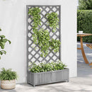 plantekasse med espalier massivt grantræ grå