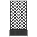 plantekasse med espalier sort 90x35x180 cm massivt grantræ