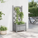 plantekasse med espalier grå 40x30x90 cm massivt grantræ