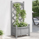 plantekasse med espalier grå 40x30x90 cm massivt grantræ