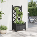 plantekasse med espalier sort 40x30x90 cm massivt grantræ