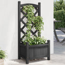 plantekasse med espalier sort 40x30x90 cm massivt grantræ