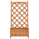 plantekasse med espalier brun 55x29,5x110 cm massivt grantræ