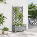 plantekasse med espalier grå 55x29,5x110 cm massivt grantræ