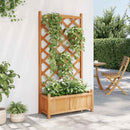 plantekasse med espalier brun 75 x 35 x 150 cm massivt grantræ