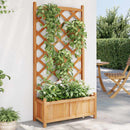plantekasse med espalier brun 75 x 35 x 150 cm massivt grantræ