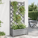 plantekasse med espalier massivt grantræ grå