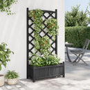 plantekasse med espalier sort 75 x 35 x 150 cm massivt grantræ