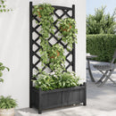 plantekasse med espalier sort 75 x 35 x 150 cm massivt grantræ