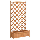 plantekasse med espalier brun 90x35x180 cm massivt grantræ