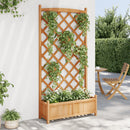 plantekasse med espalier brun 90x35x180 cm massivt grantræ