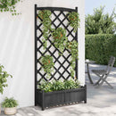plantekasse med espalier sort 90x35x180 cm massivt grantræ