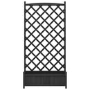 plantekasse med espalier sort 90x35x180 cm massivt grantræ