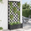 plantekasse med espalier sort 90x35x180 cm massivt grantræ
