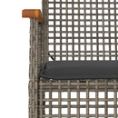 havestole 4 stk. med hynder polyrattan og akacietræ grå
