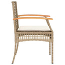 havestole 4 stk. med hynder polyrattan og akacietræ beige