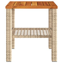 havebord 40x40x42 cm polyrattan og akacietræ beige