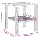 havebord 40x40x42 cm polyrattan og akacietræ beige